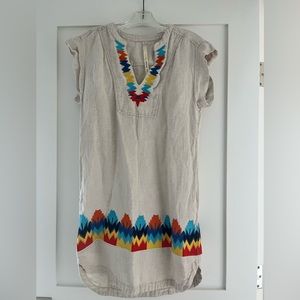 Embroidered linen dress